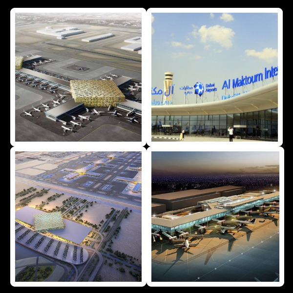 Infographic detailing the Dubai Future Airport Expansion plans